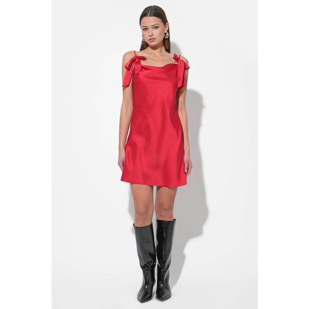 Kia Satin Mini Dress with Bows - Picture 5 of 6